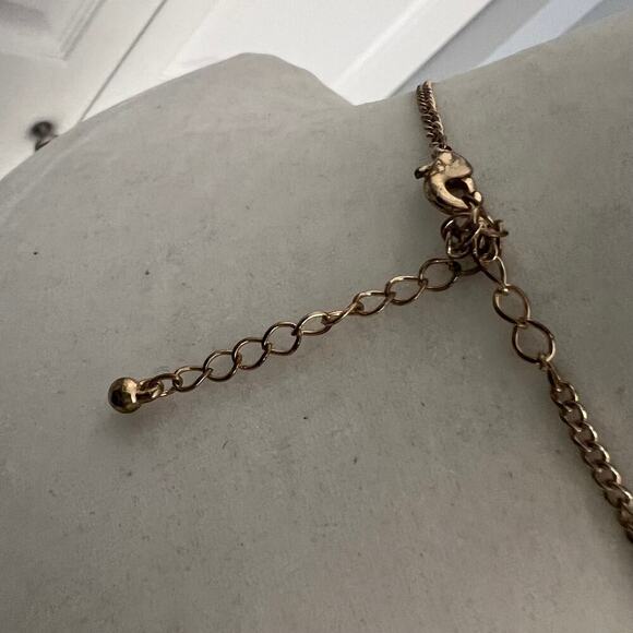 Gold Paris Europe Rhinestone Eiffel Tower Fleur de Lis Heart Charm Necklace - Picture 3 of 6